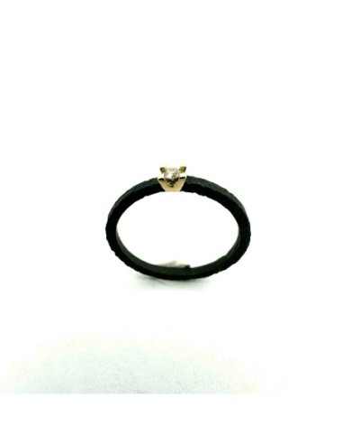 ANILLO COBALTO ORO Y BRILLANTE DE 0.05K