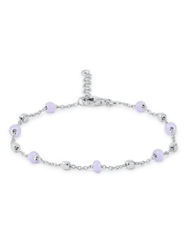 PULSERA PLATA Y PIEDRAS LILAS